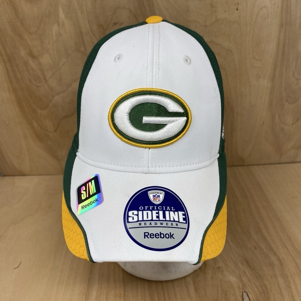 Green Bay Packers Cap Hat Sz S/M Sideline Flexfit Hat On-Field Reebok NFL